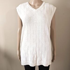 Arnold Palmer golf argyl white v-neck sweater, men's large